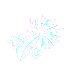 Obraz premium Three Neon Cyan and Magenta Style Firework Bursts