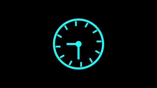 Time lapse of spinning clock animation in 12 Hour. Seamless motion animated footage. White colored watch with hands move quickly. Time concept. Alpha channel .4k motion graphics video animation
