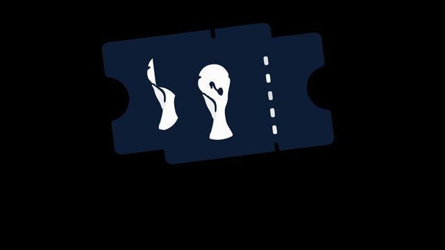 Animated Football Tournament Ticket Icon | Soccer Match Day Pass Motion Graphic