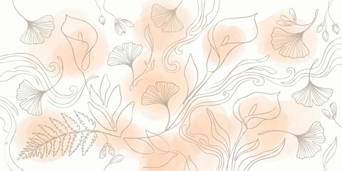 Seamless vintage feather pattern background with floral style decorative texture and retro wallpaper design © Kaosar