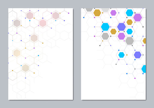 Abstract geometric background with hexagons shape pattern for a business brochure or cover book, page layout, flyer design, and poster template