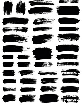 A collection of black brushstrokes on a white background