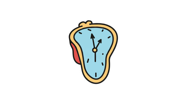 Melting clock concept with surrealist time warping