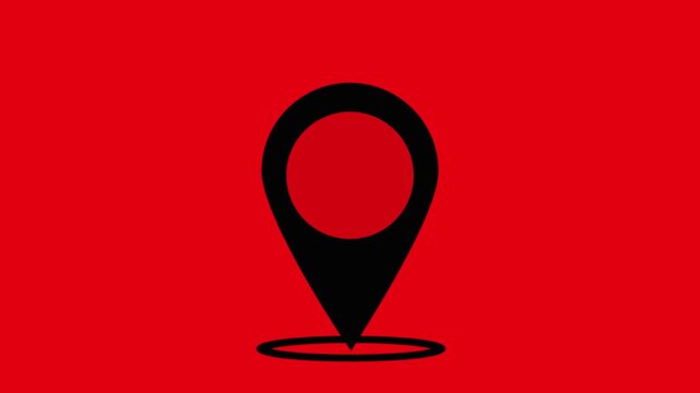Minimalist location pin icon vector illustration isolated on background, abstract map pointer or gps navigation pointer symbol for destination, travel direction, position marker,