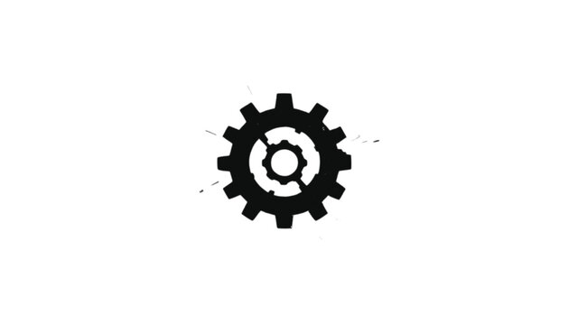 Gear icon displays a detailed mechanical design that signifies industrial precision and the essential integration of moving parts in various modern manufacturing and engineering equipment.