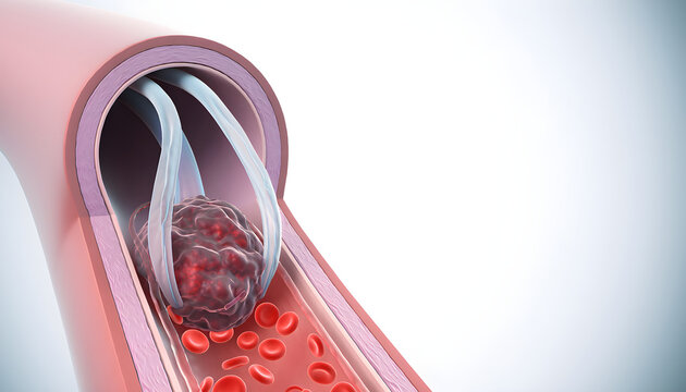Blood clot extracting from artery medical procedure