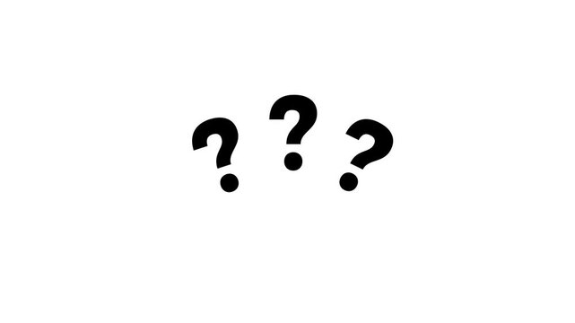Animated White Question Marks Puzzled or FAQ Concept on white Background