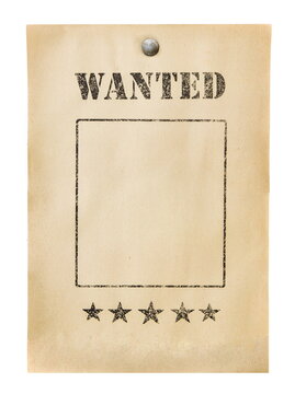 wanted poster isolated on white