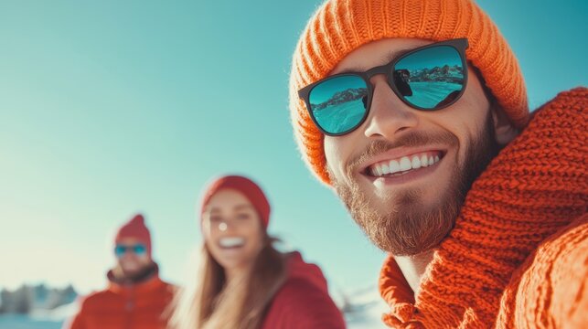 Smile Friends taking a cheerful selfie together, capturing a happy moment.