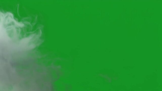 Firefly leaves Thunderflash decal with residual smoke rings on chroma key green