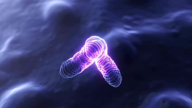 Glowing Chromosome Pair Floating in Dark Fluid