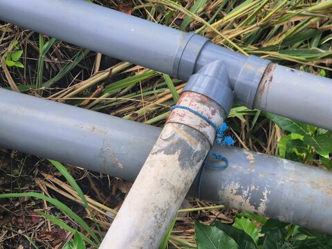 Grey PVC Pipe Connection T-Joint for Agricultural Irrigation System Outdoor
