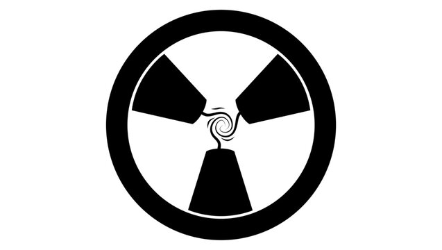 Nuclear power, black isolated vector silhouette