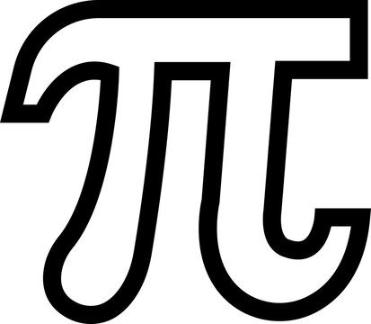 Black outline mathematical and scientific symbols arranged in a neat grid, featuring plus, minus, pi, infinity, and integral signs in a minimalist icon. isolated on transparent background.