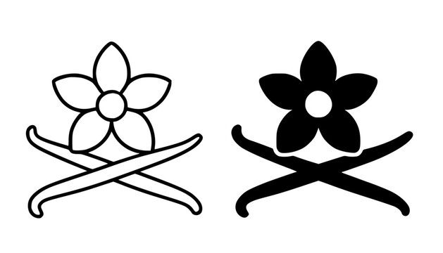 Vanilla illustration, minimalist outline and silhouette icon