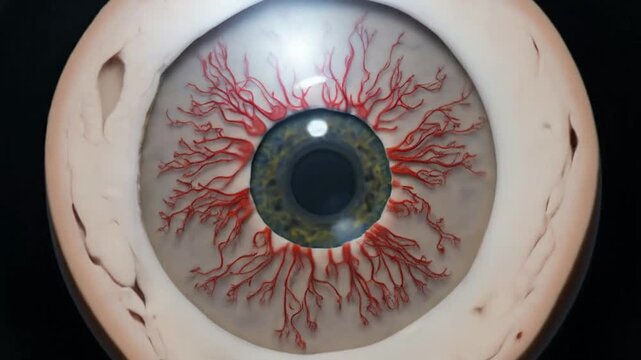 Realistic Human Eye Cross-Section Close-Up For Preventive Eye Health Screening And Detailed Medical Anatomy Visualization