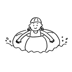 浮き輪の女の子 © 梓 大谷