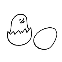 卵から生まれたヒヨコ © 梓 大谷
