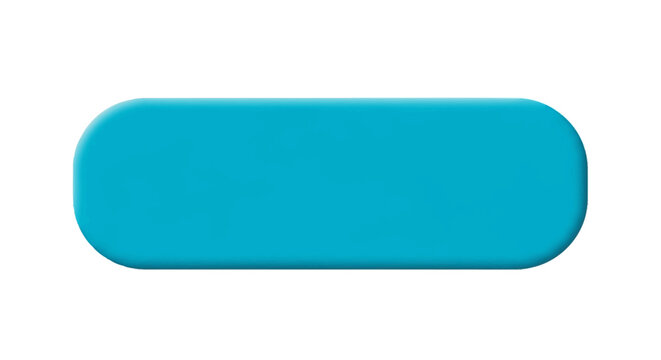Blank blue rounded rectangle button on white background