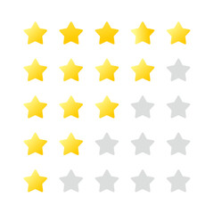 Obraz premium レビュー評価 星アイコンセット 五段階評価