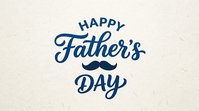 Happy father's day greeting card design with calligraphy and a mustache icon