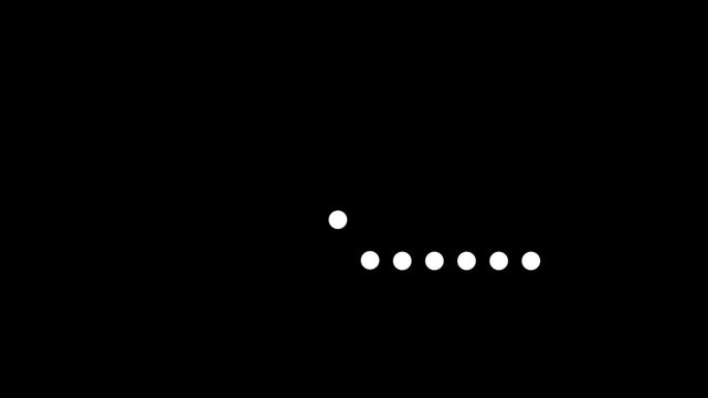 Password PIN code input animation with white dots on a dark screen background 4k animation video ......