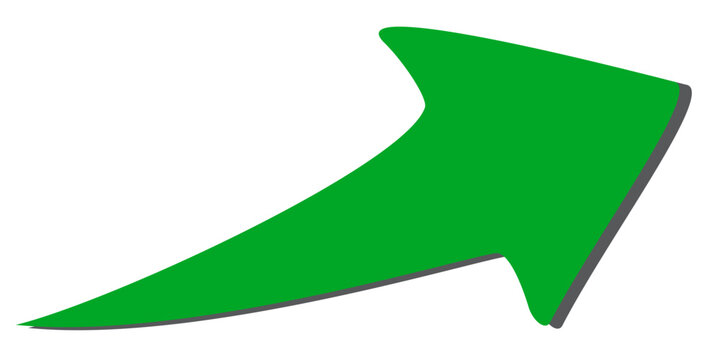 Green arrow vector icon showing direction symbol with flat style design. Jump icon	

