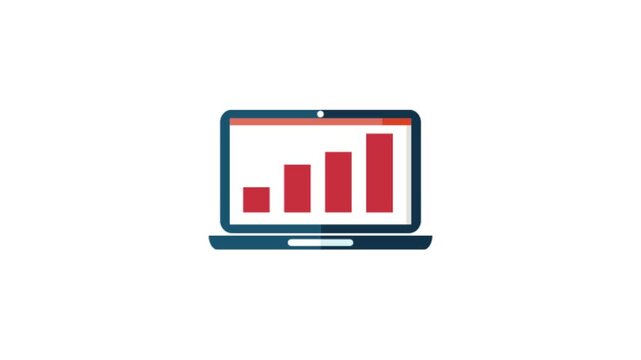 Laptop with Statistics Icon Animation &ndash; Data Analytics and Business Reporting Motion Graphic