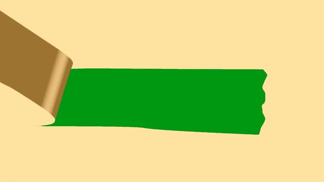 Top banner paper rip strip overlay element revealing an isolated green screen chroma key area for video title placement. clip video template effect design