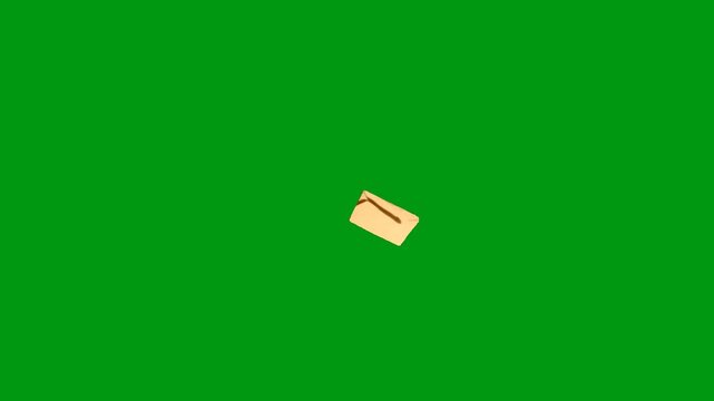 Diagonal torn paper page flip transition asset animating over a green screen background for organic slideshow designs. video clip media effect asset media