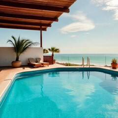 Fototapeta premium swimming pool in hotel