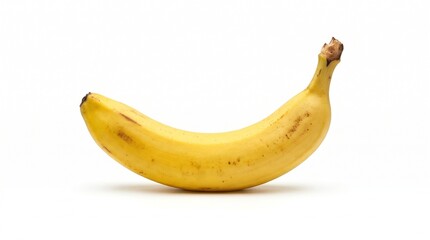 Single yellow banana isolated on white background © Krishna