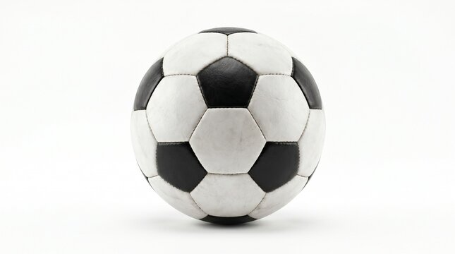 Classic black and white soccer ball isolated on white background