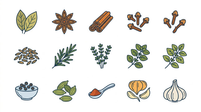 Assortment of Spices and Herbs Collection.
