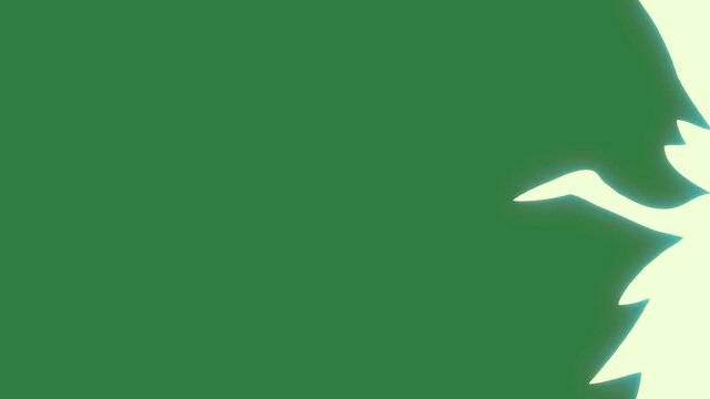 White arrow on it and black photo of man in suit silhouette beard mustache ' s face the shirt head background star flower isolated on green screen background