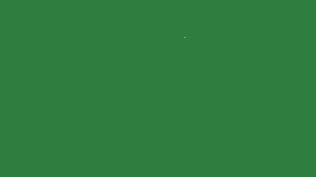 An apple logo on a green background and screen with white dots it flower circle isolated on green screen background