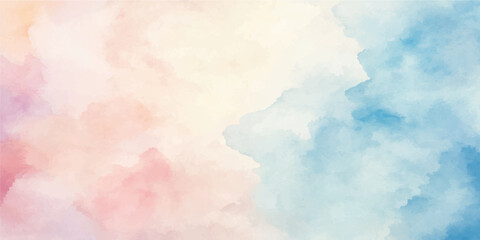 Obraz premium Abstract watercolor cloudy sky background with soft clouds and light atmosphere
