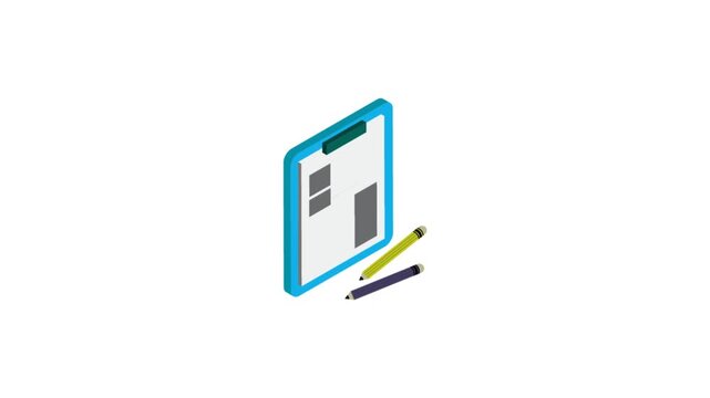 Notepad with Details and Pen Icon Animation &ndash; Note Taking and Office Productivity Motion Graphic