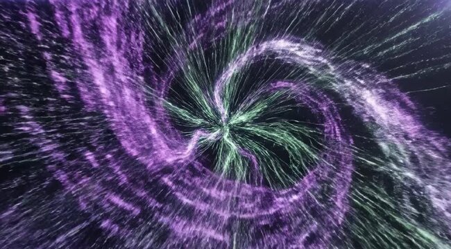 Abstract Data Streams Converging and Diverging in Luminous Patterns