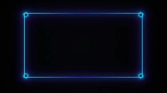 Curved Neon HUD Frame Animation &ndash; Futuristic Orbit Circle Corner Motion Graphics Overlay on Dark Background, Cyber Tech UI Design, Gaming Intro Video Effect, 4K Digital Interface Template