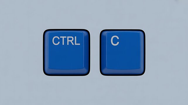 Computer keyboard keys with ctrl and c shortcut command