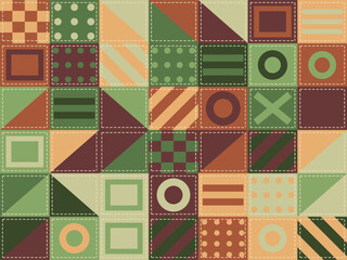 Obraz premium Folk Art Quilt Pattern Vintage Textile Design
