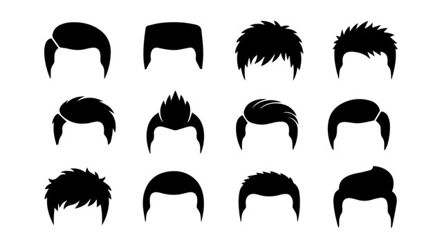 Men's Hair Silhouette Vector Pack 12 Haircut Icons
hairstyle, haircut, hair, man, men, barber