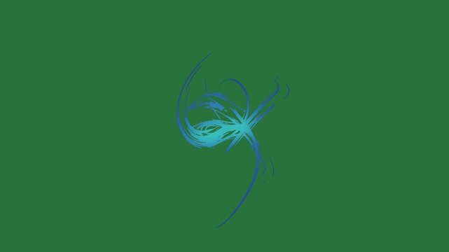 Blue bird on drawing of green screen expression frame emotion movement depth style elements backgrounds cartoonish