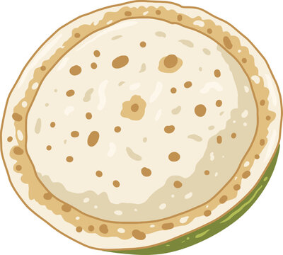 Single Serabi Pancake Dessert Illustration