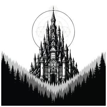Fantasy Castle Tower Architecture Medieval.