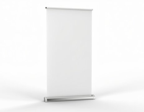 Blank roll up banner mockup on white background