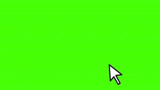 cursor arrow mouse cursor clicking animation isolated on green screen, for website button and interface. 4K video