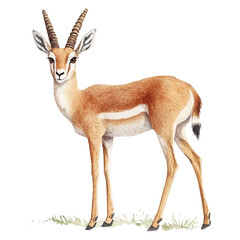 High-resolution watercolor painting vector of Gazelle, isolated on a white background. © deltrion