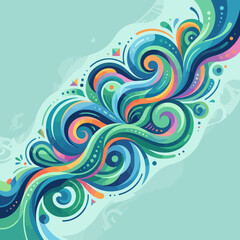Fototapeta premium Abstract colorful swirling organic shapes on a light background
